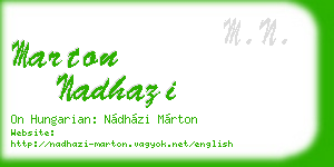 marton nadhazi business card
