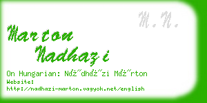 marton nadhazi business card